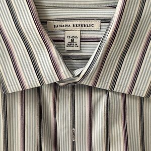 Striped casual striped button down Banana Republic collared shirt.